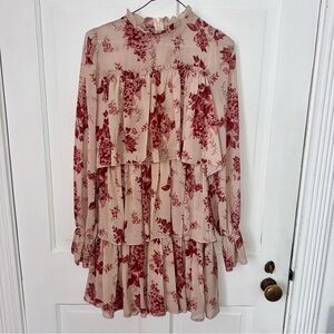 Nasty Gal Pink and Cream Floral Top